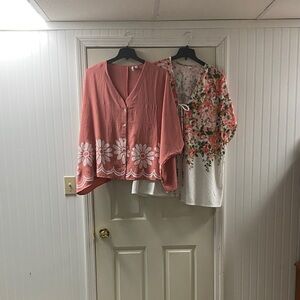 2 poncho style tops from Cato